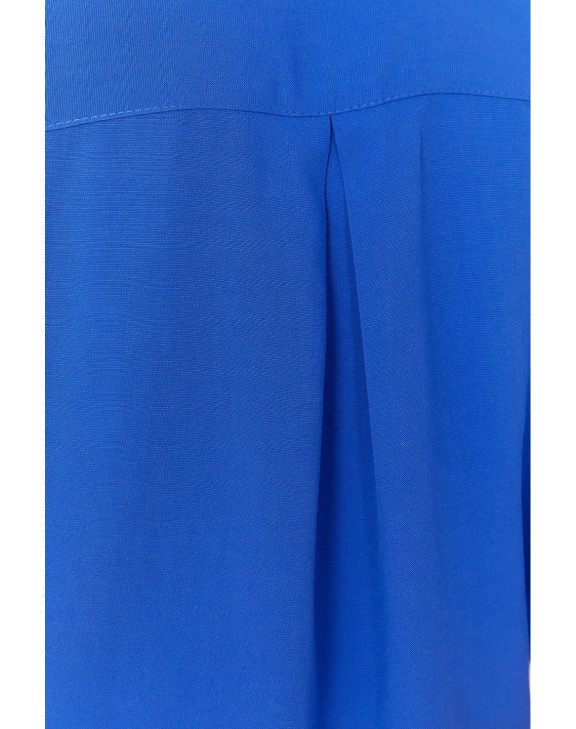 Camisa Curta Pregas Laterais Azul Maritimo G Dress To