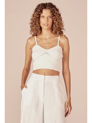 Top Corset Tricot Branco My Place