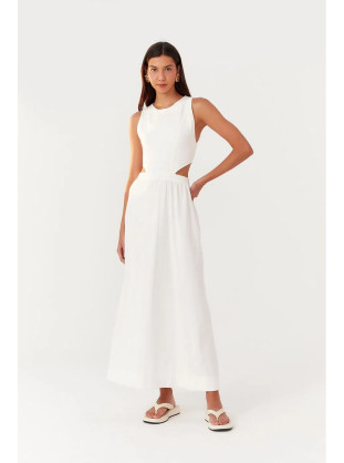 Vestido Mix Malha Off White Dress To